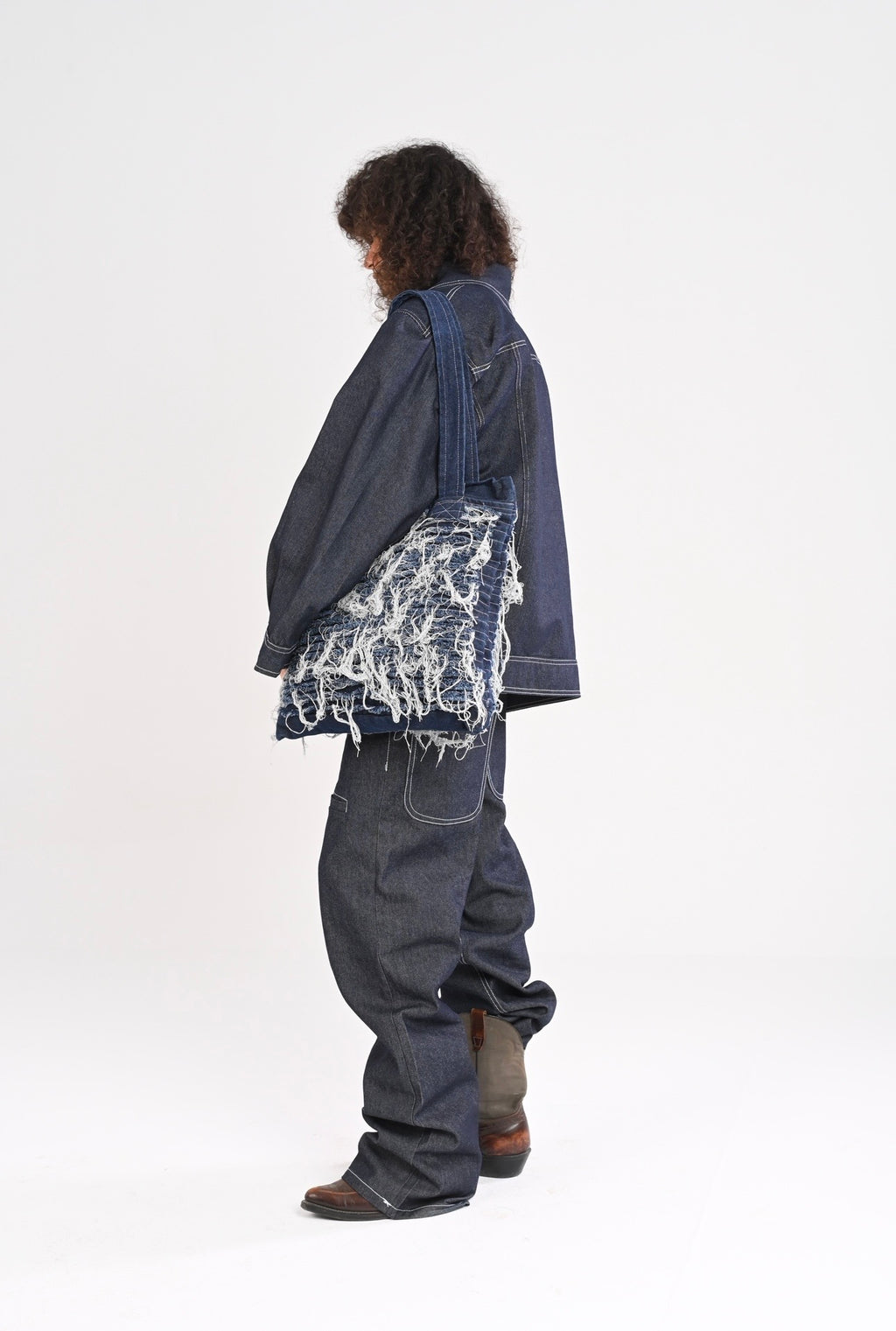Hairy bag Frayed Distressed Denim Shoulder