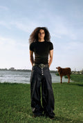 Pleated Denim pants