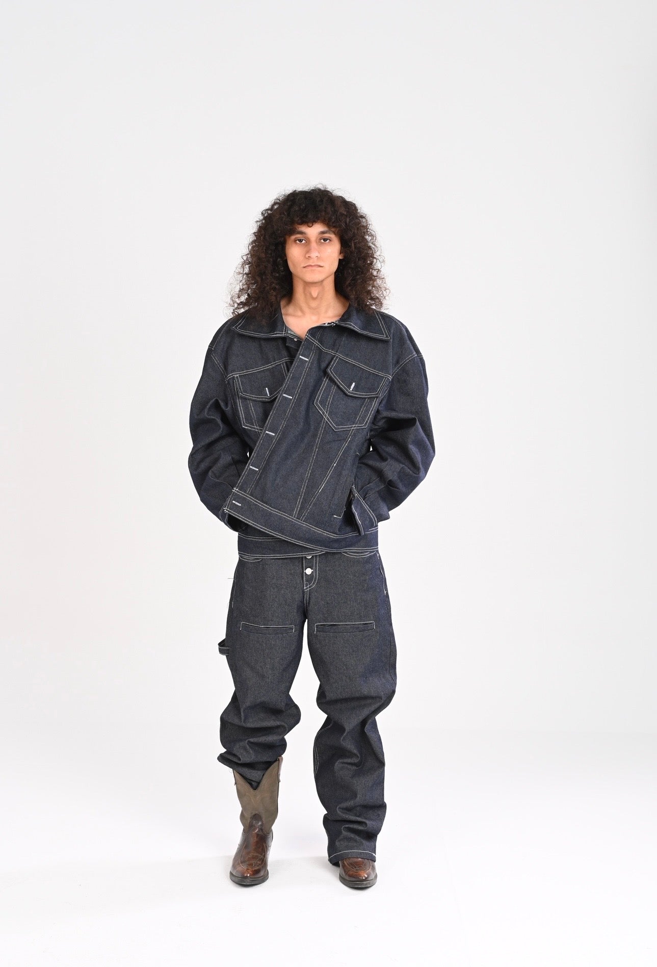 Raw Denim Bootcut Pants