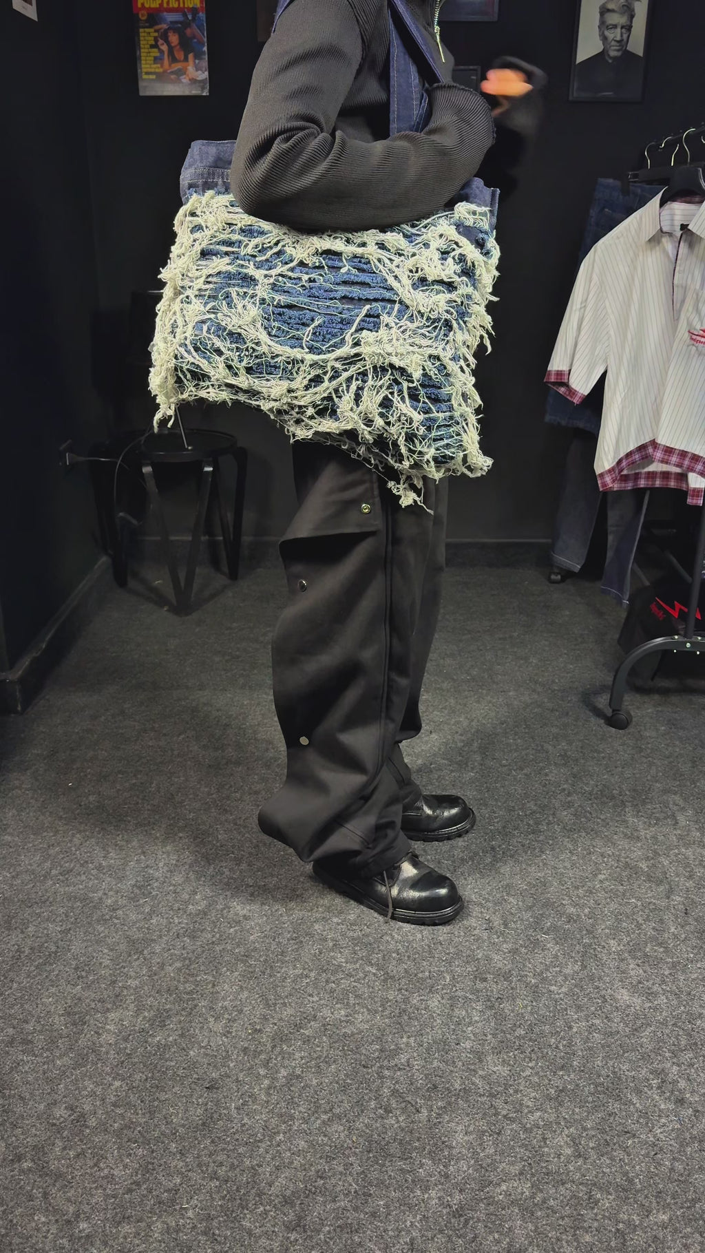 Hairy bag Frayed Distressed Denim Shoulder