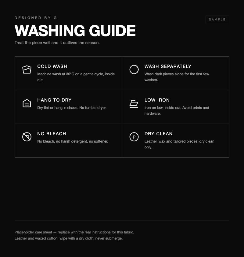Washing guide